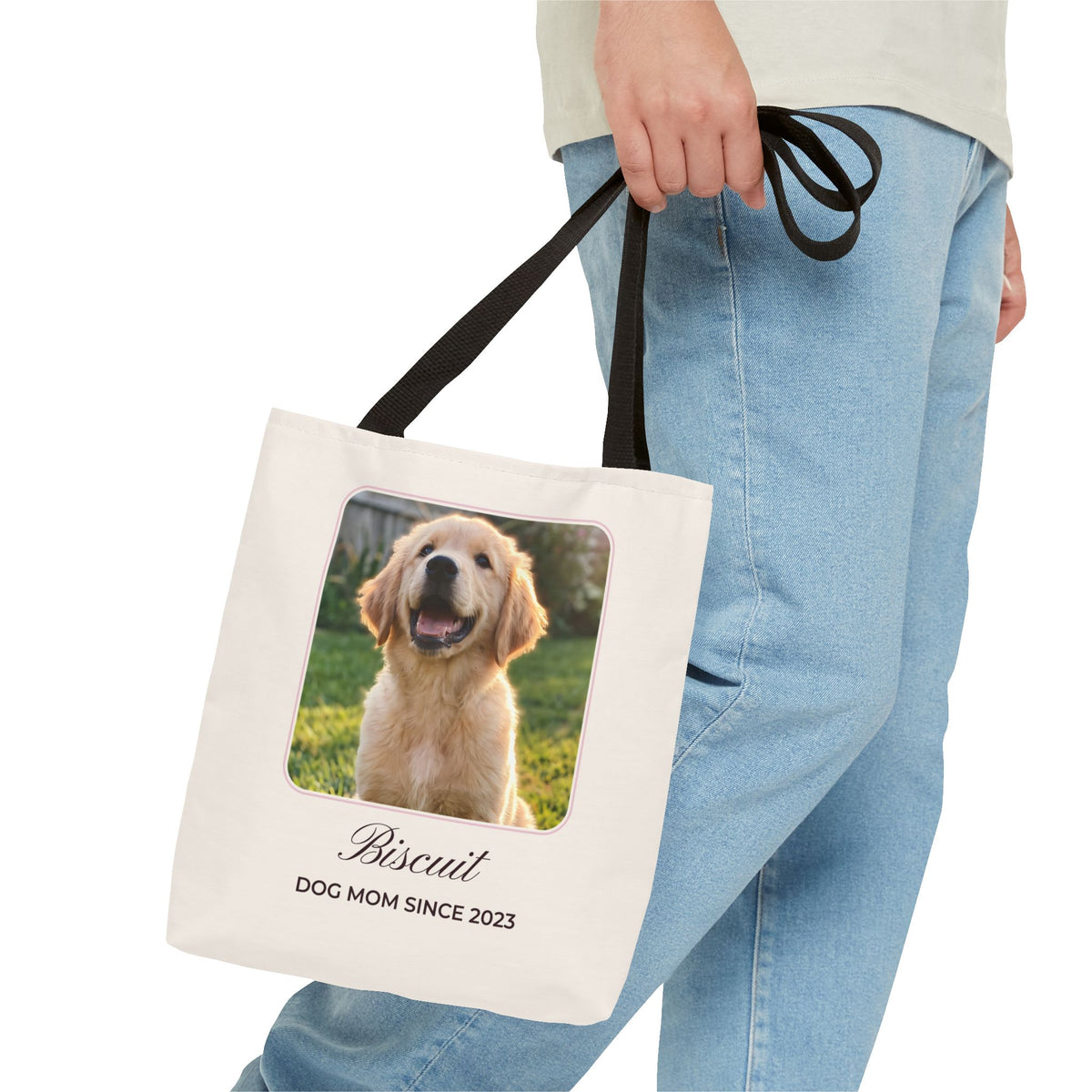 Custom Photo Tote Bag with Name – Personalized Pet Tote
