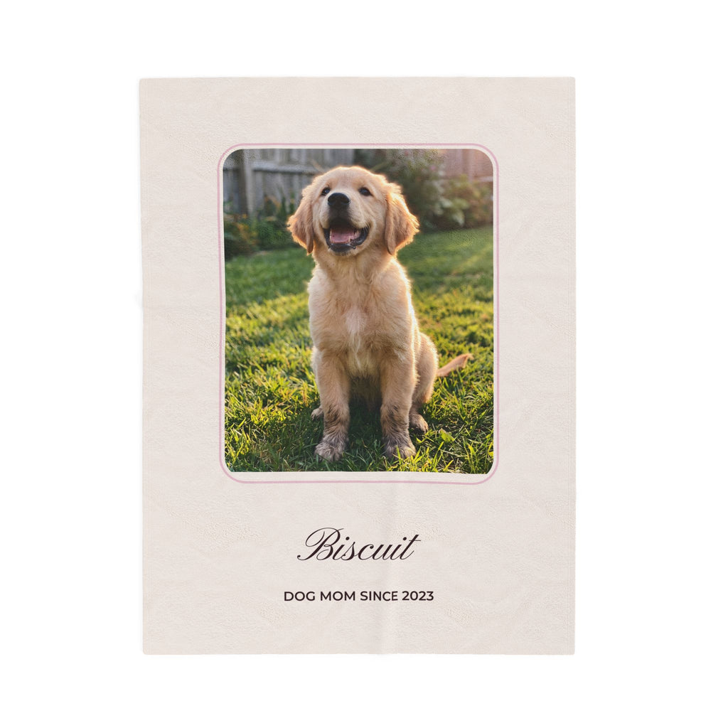 Custom Photo Blanket with Name – Personalized Pet Velveteen Throw