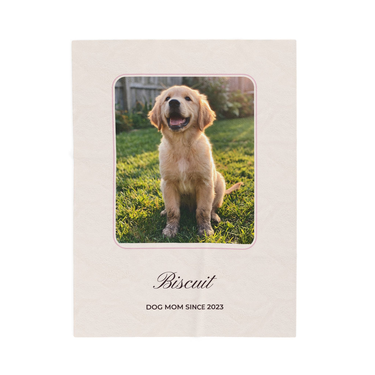 Custom Photo Blanket with Name – Personalized Pet Velveteen Throw