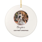 Décoration de Noël photo personnalisée avec prénom – Ornement animal en céramique