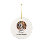 Décoration de Noël photo personnalisée avec prénom – Ornement animal en céramique