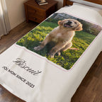 Custom Photo Blanket with Name – Personalized Pet Velveteen Throw
