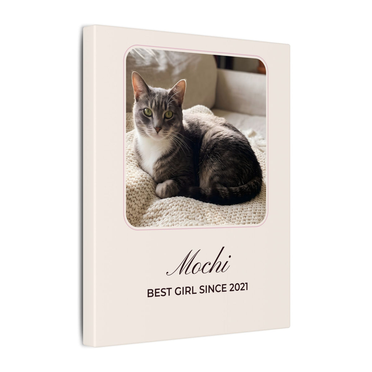 Lienzo con foto y nombre – Retrato personalizado de mascota