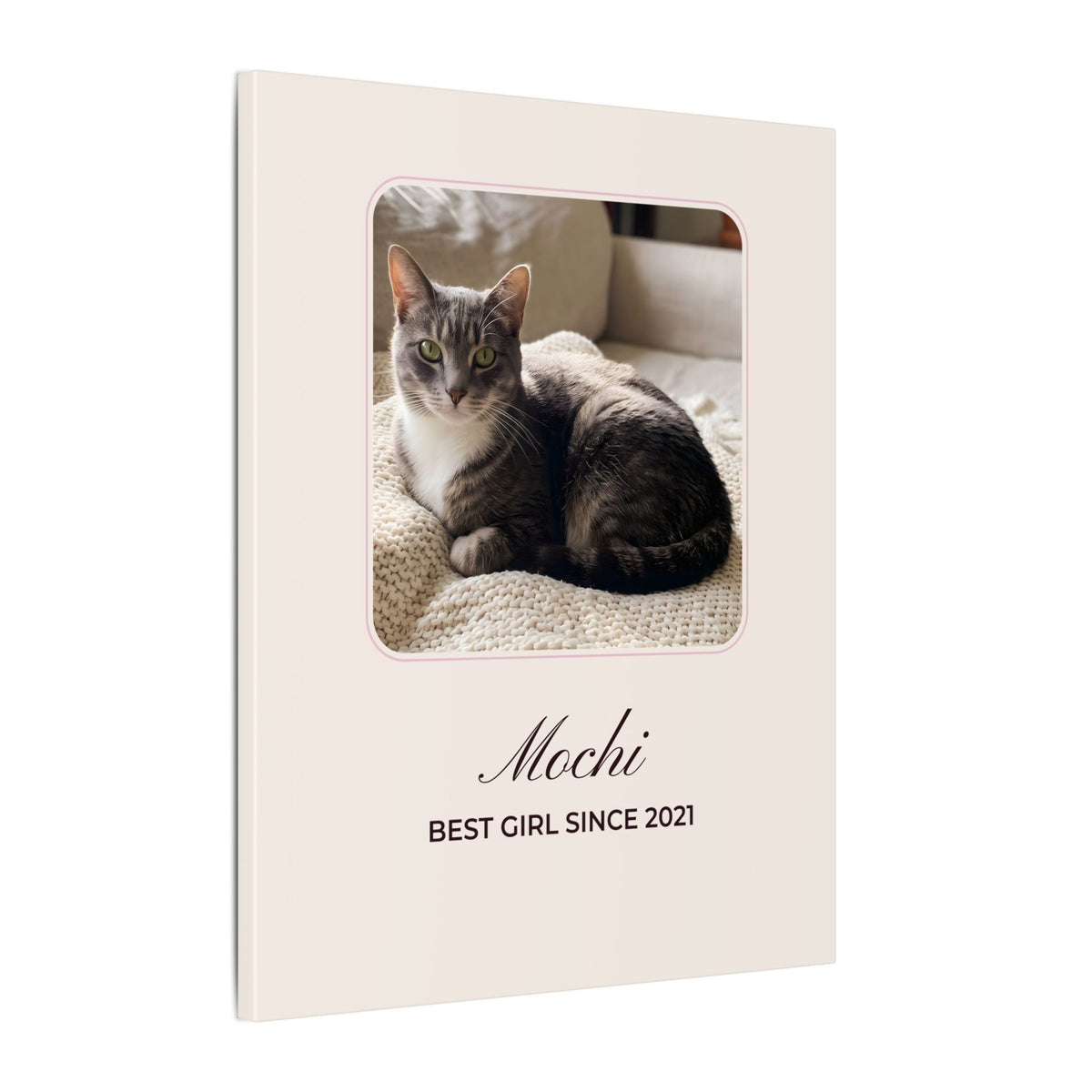 Lienzo con foto y nombre – Retrato personalizado de mascota