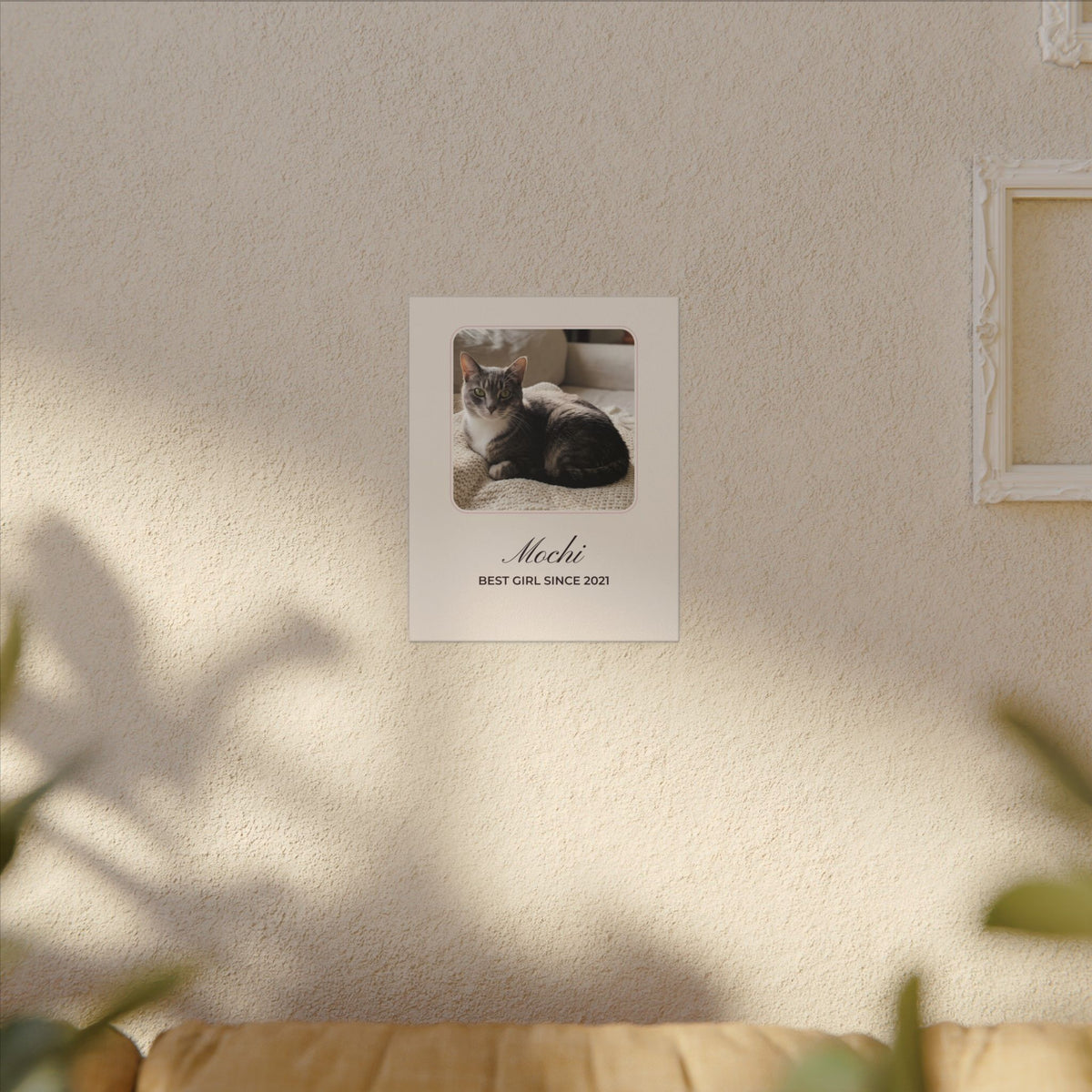 Lienzo con foto y nombre – Retrato personalizado de mascota