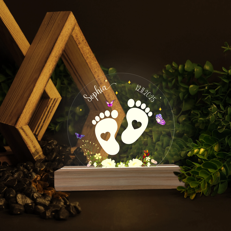 Custom Photo Night Light with Name, example design