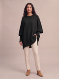 Easy Sunday oversized batwing sweater in black, front view, studio photo