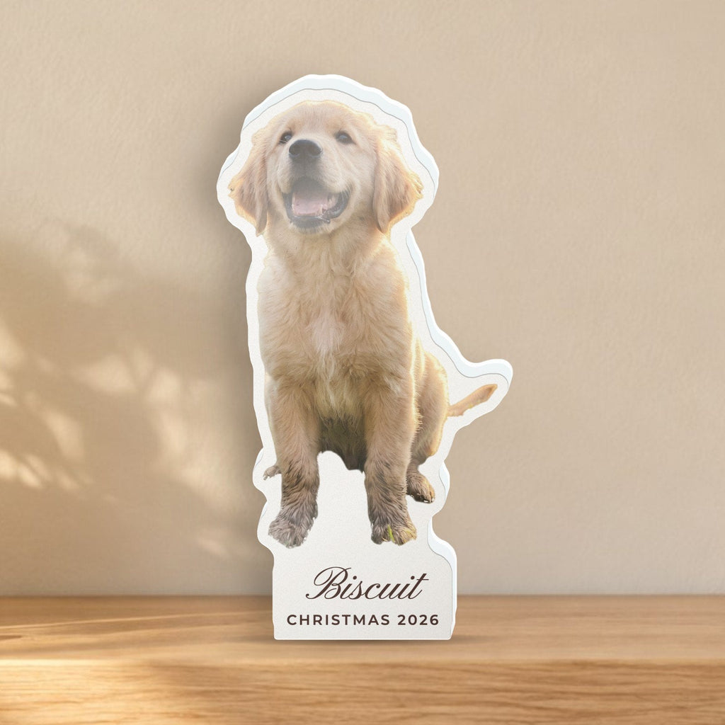 Custom Photo Acrylic Block, Cut to Shape, close-up of the personalised print