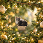 Custom Pet Photo Ornament, Cut to Shape, wood, 3.5 in, live preview with a sample photo