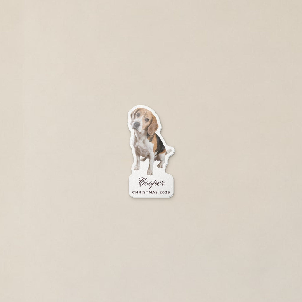 Custom Pet Photo Fridge Magnet, Cut to Shape, close-up of the personalised print