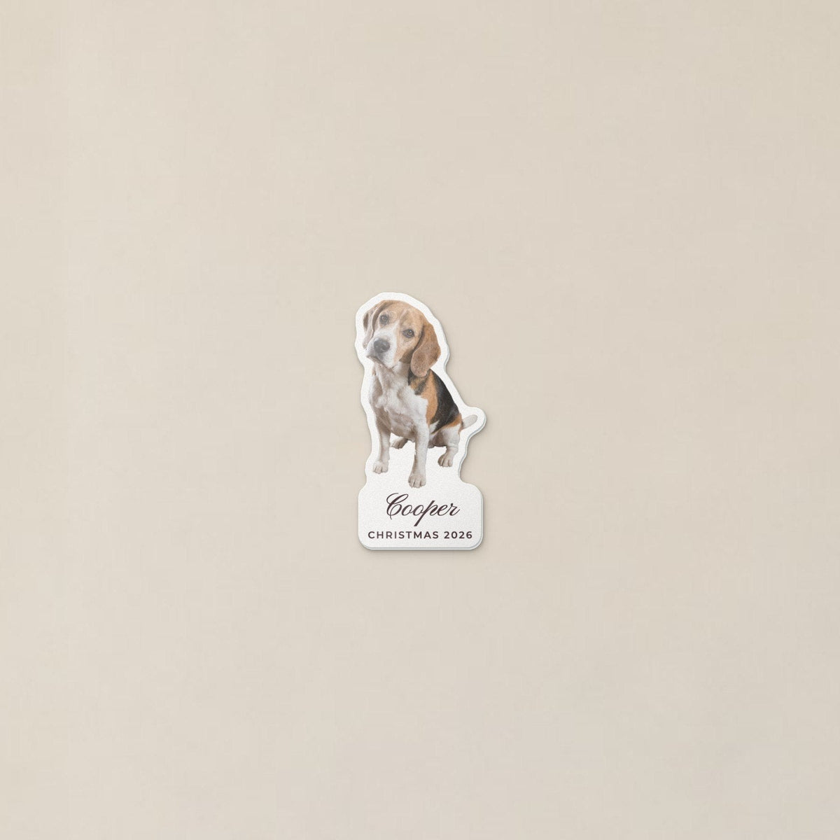 Custom Pet Photo Fridge Magnet, Cut to Shape, close-up of the personalised print