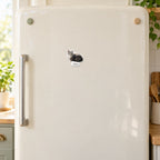 Custom Pet Photo Fridge Magnet, Cut to Shape, 3.5 in, live preview with a sample photo of Luna