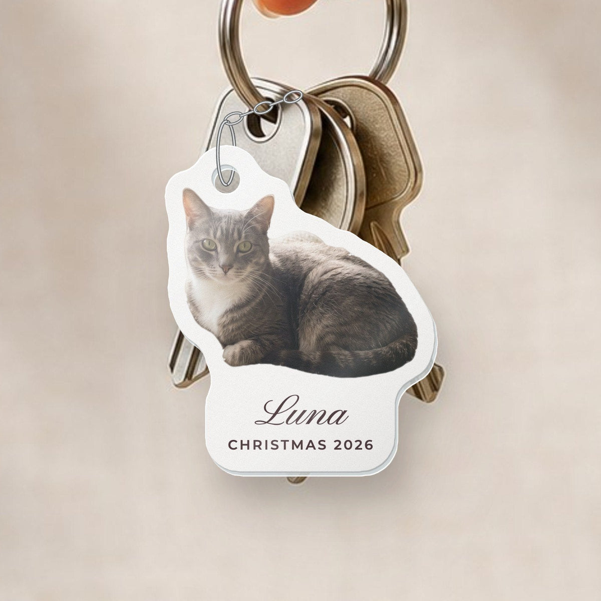 Custom Pet Photo Keychain, close-up of the personalised print