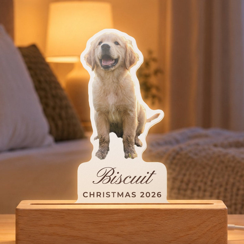 Custom Photo Night Light with Name, close-up of the personalised print