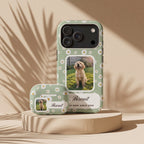 Matching set: sage daisy phone case with the matching AirPods case