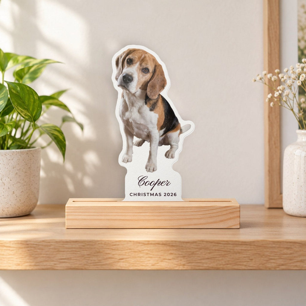 Custom Photo Acrylic Plaque with Name, 4x6, live preview with a sample photo