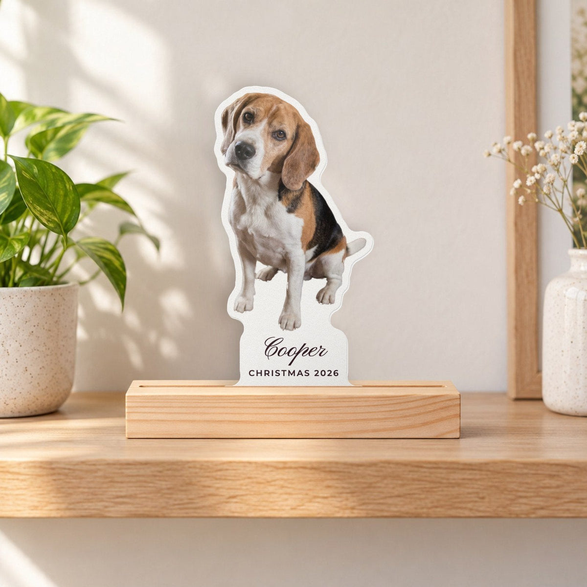 Custom Photo Acrylic Plaque with Name, 4x6, live preview with a sample photo