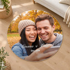 Custom Photo Round Rug with Name, example personalised design