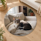 Custom Photo Round Rug with Name, 39 in, live preview with a sample photo